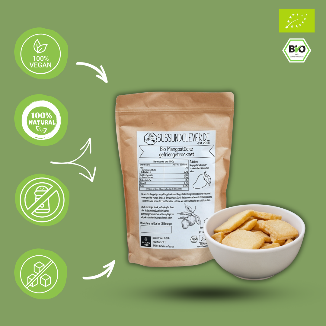 Bio Mangochips | Mangostücke | gefriergetrocknet