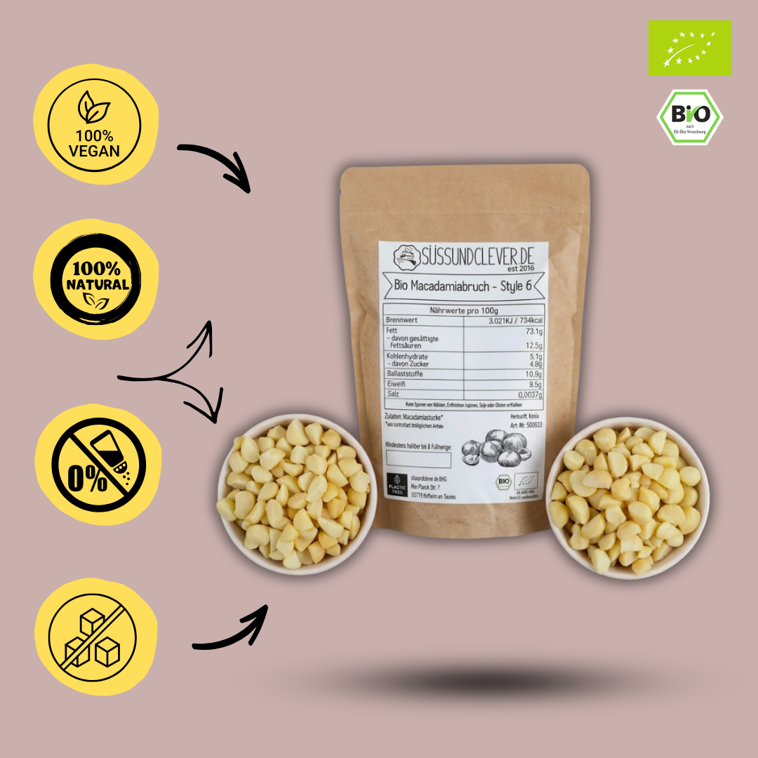 Bio Macadamiabruch | Macadamiastücke | Macadamiakerne | Style 6