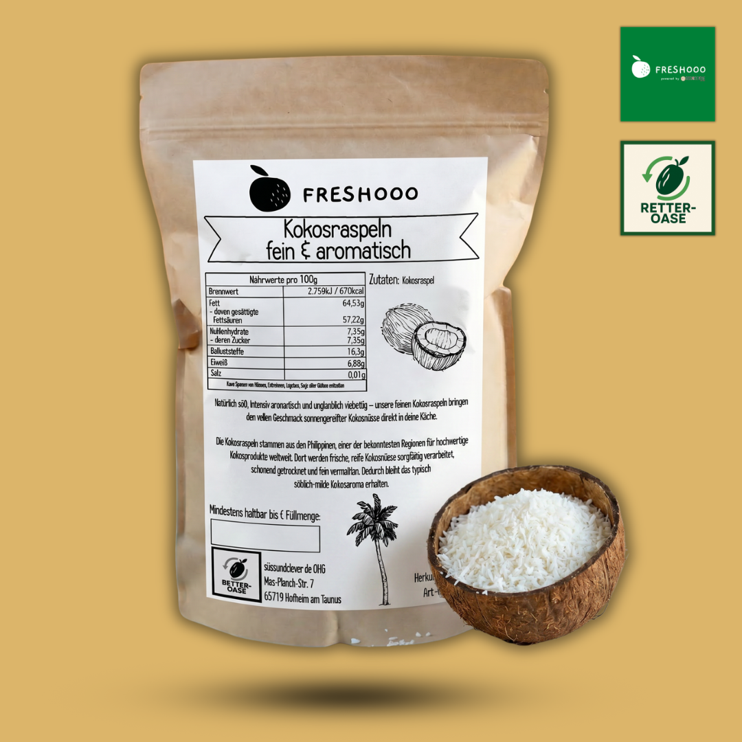 freshooo® Kokosraspeln | fein & aromatisch | aus den Philippinen