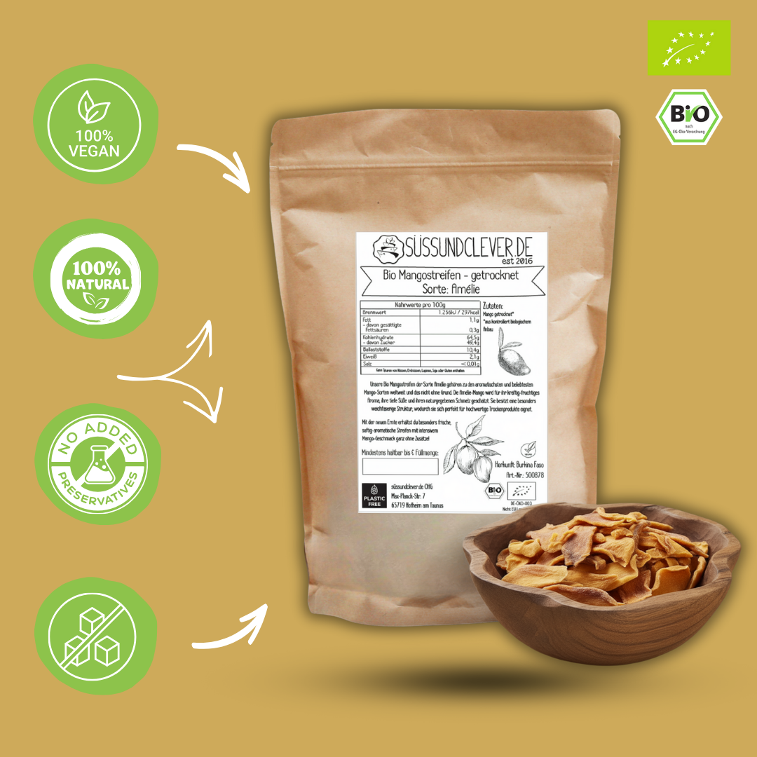Bio Mangostreifen | Sorte: Amélie | getrocknet