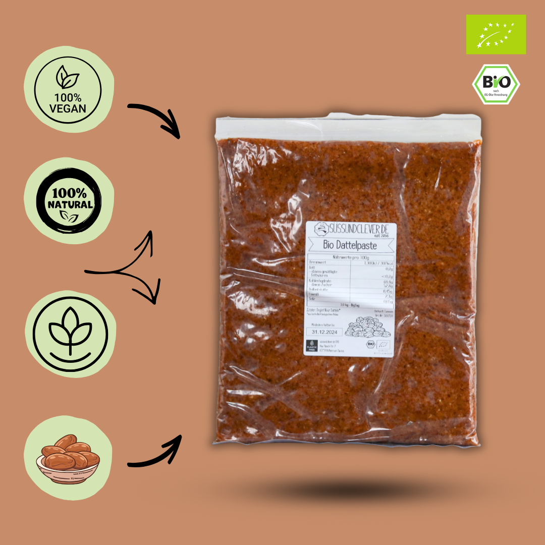 Bio Dattelpaste | 3 kg Big-Bag | aus 100% Deglet Nour Datteln