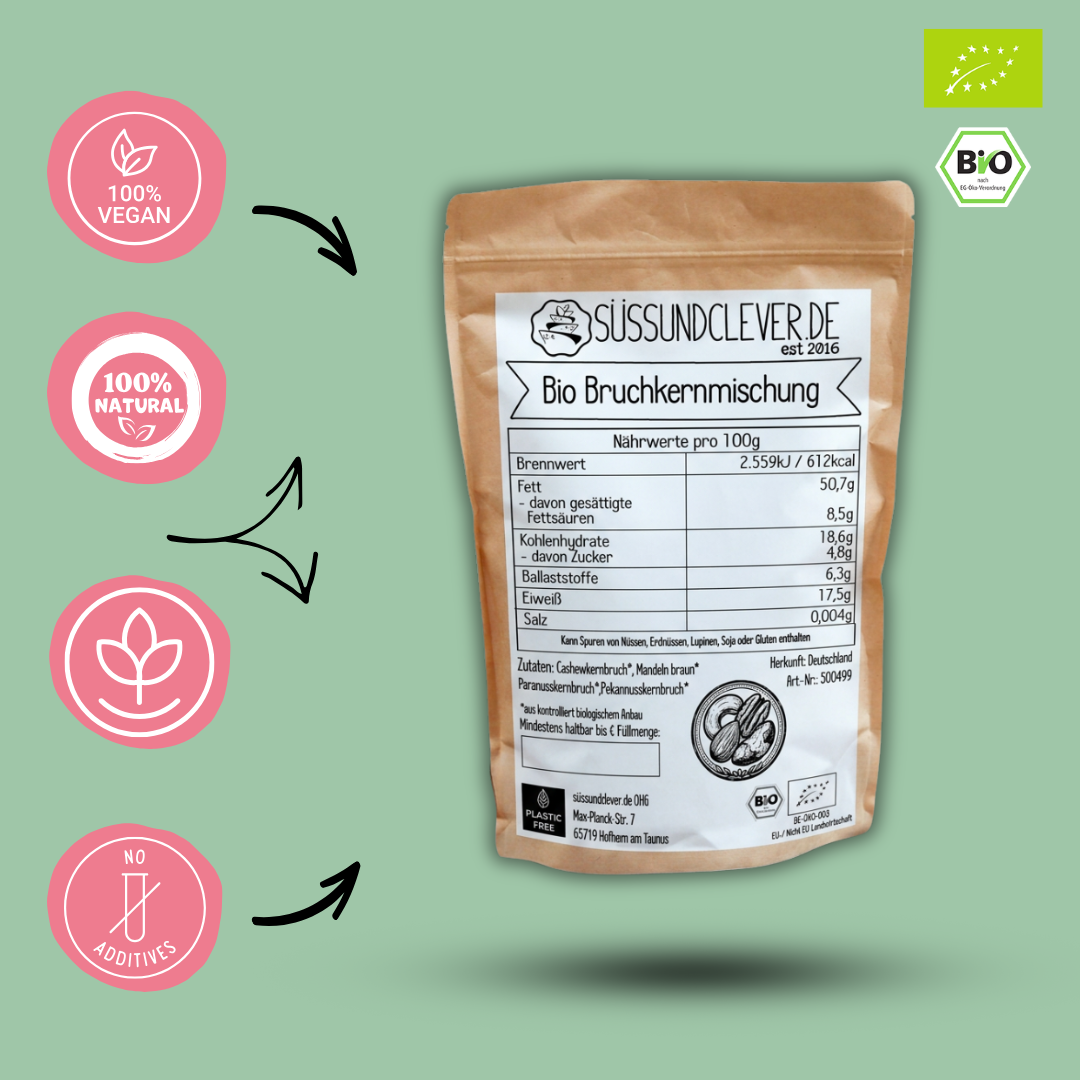 Bio Bruchkernmischung | Cashew, Mandel, Paranuss & Pekannuss | Wir retten, du sparst!