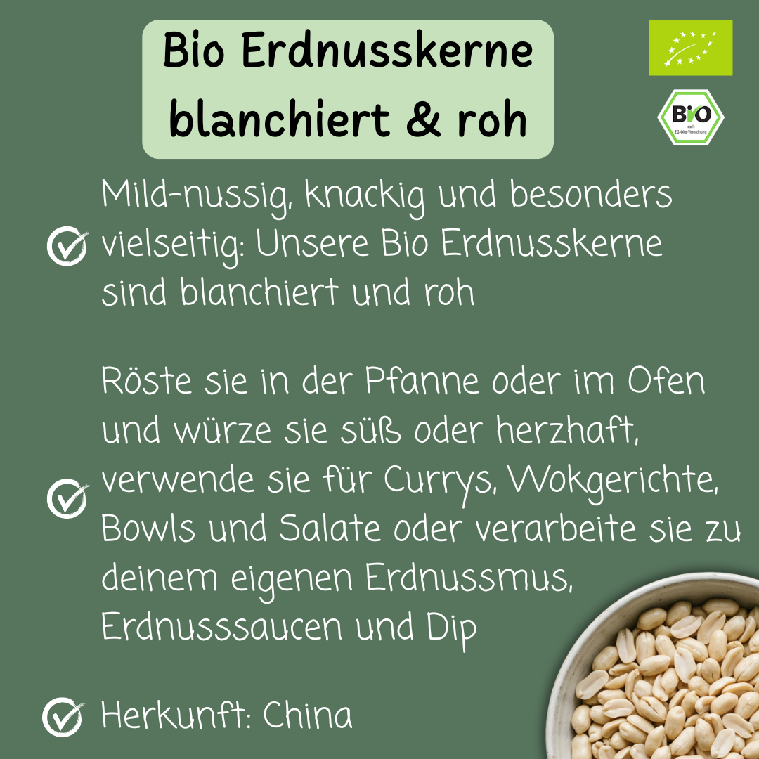 Bio Erdnusskerne | blanchiert | roh