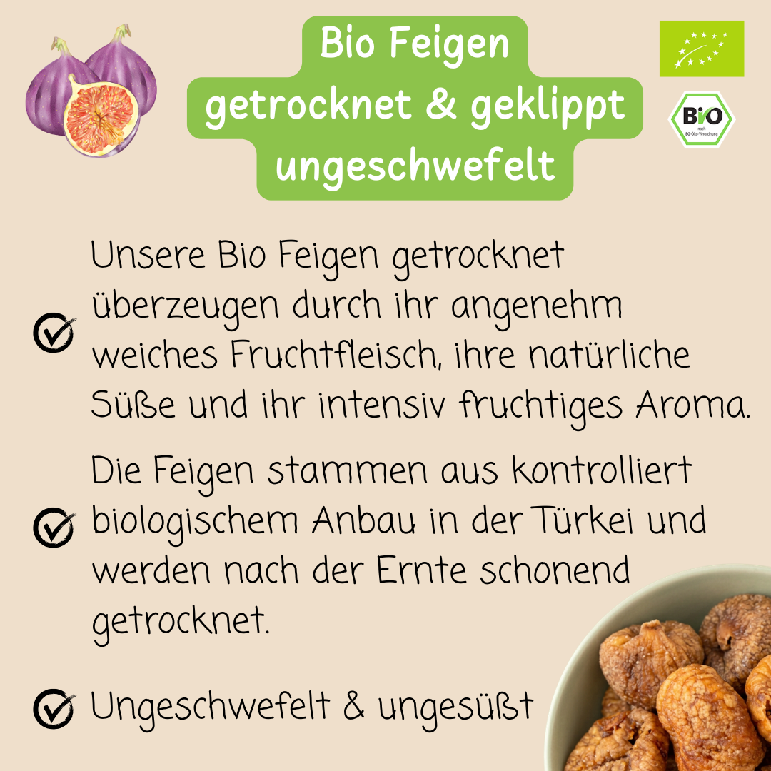Bio Feigen | getrocknet | geklippt | ungeschwefelt