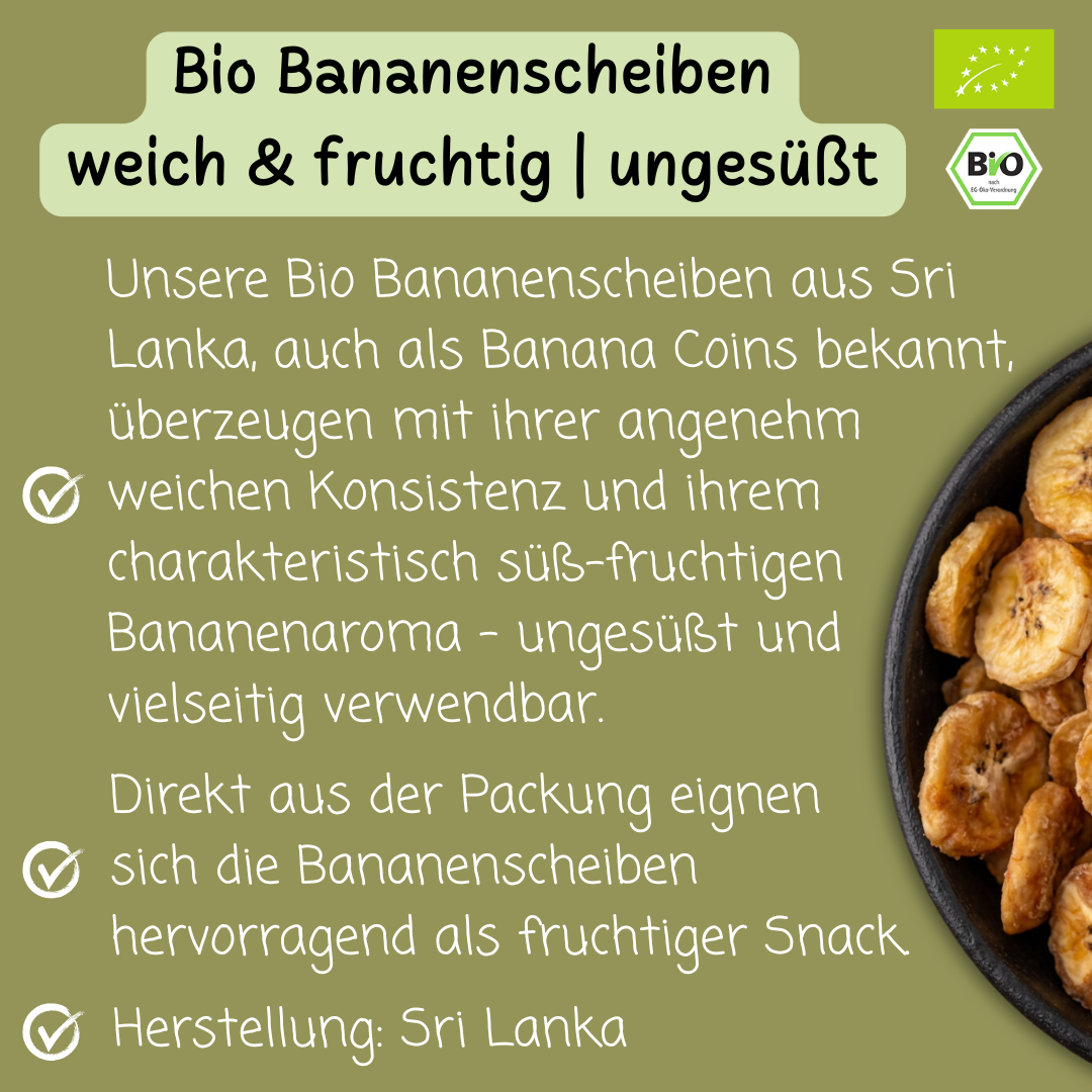 Bio Bananenscheiben | Banana Coins | weich & fruchtig | ungesüßt