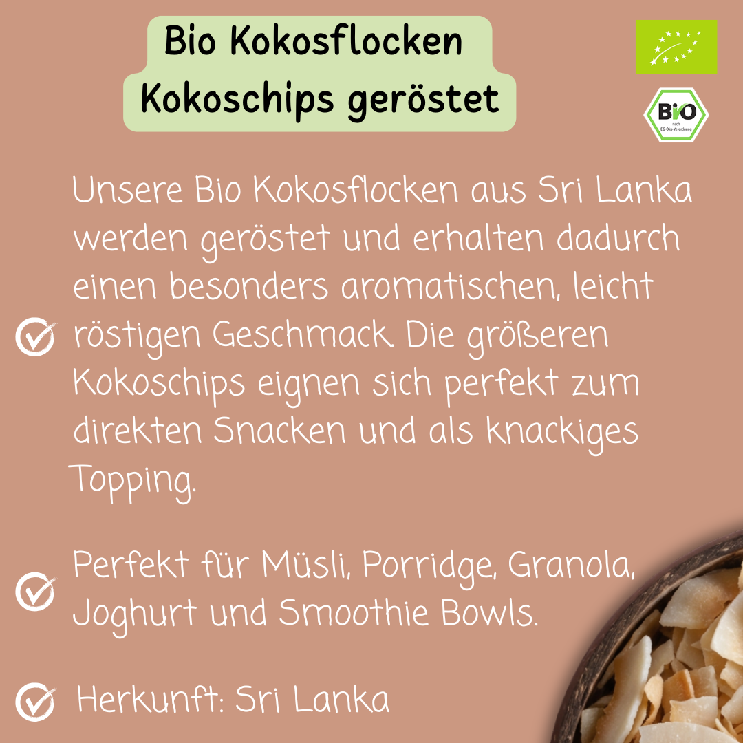 Bio Kokosflocken | Kokoschips | geröstet