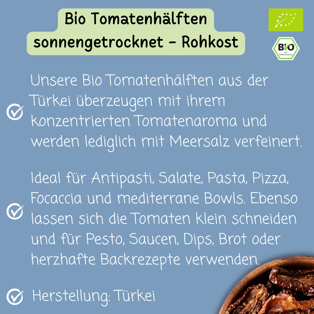 Bio Tomatenhälften | sonnengetrocknet | Rohkost