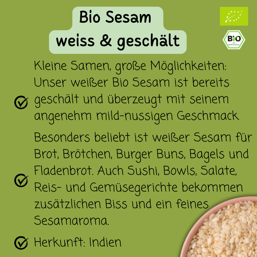 Bio Sesam | geschält | weiss