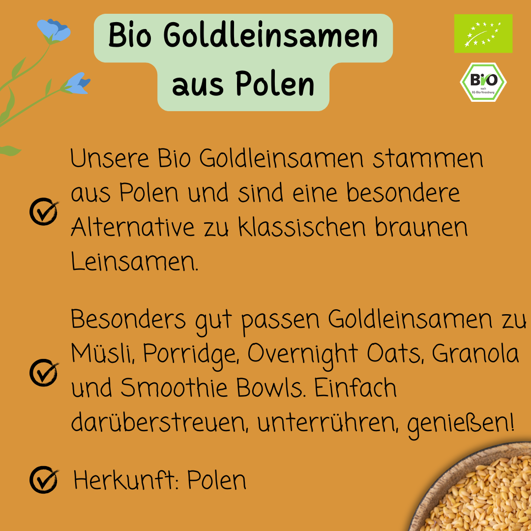 Bio Goldleinsamen | goldene Leinsamen | aus Europa