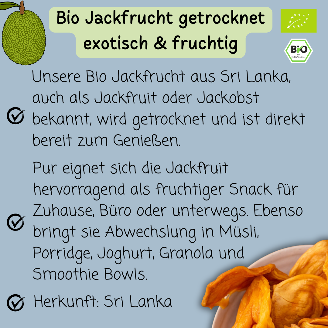 Bio Jackfrucht getrocknet | Jackobst | Jackfruit | exotisch & fruchtig