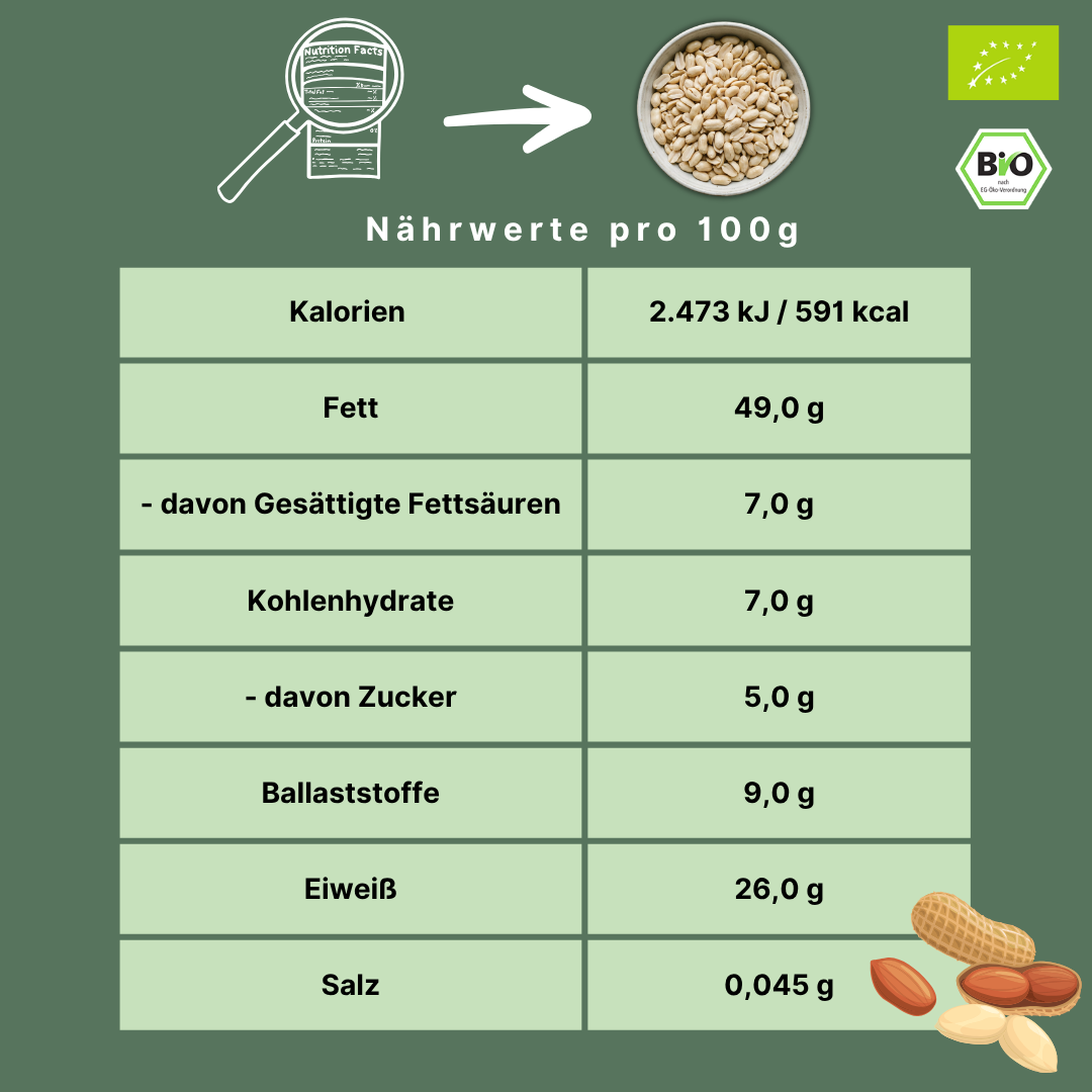Bio Erdnusskerne | blanchiert | roh