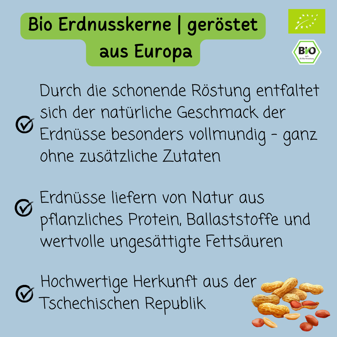 Bio Erdnusskerne | geröstet | aus Europa