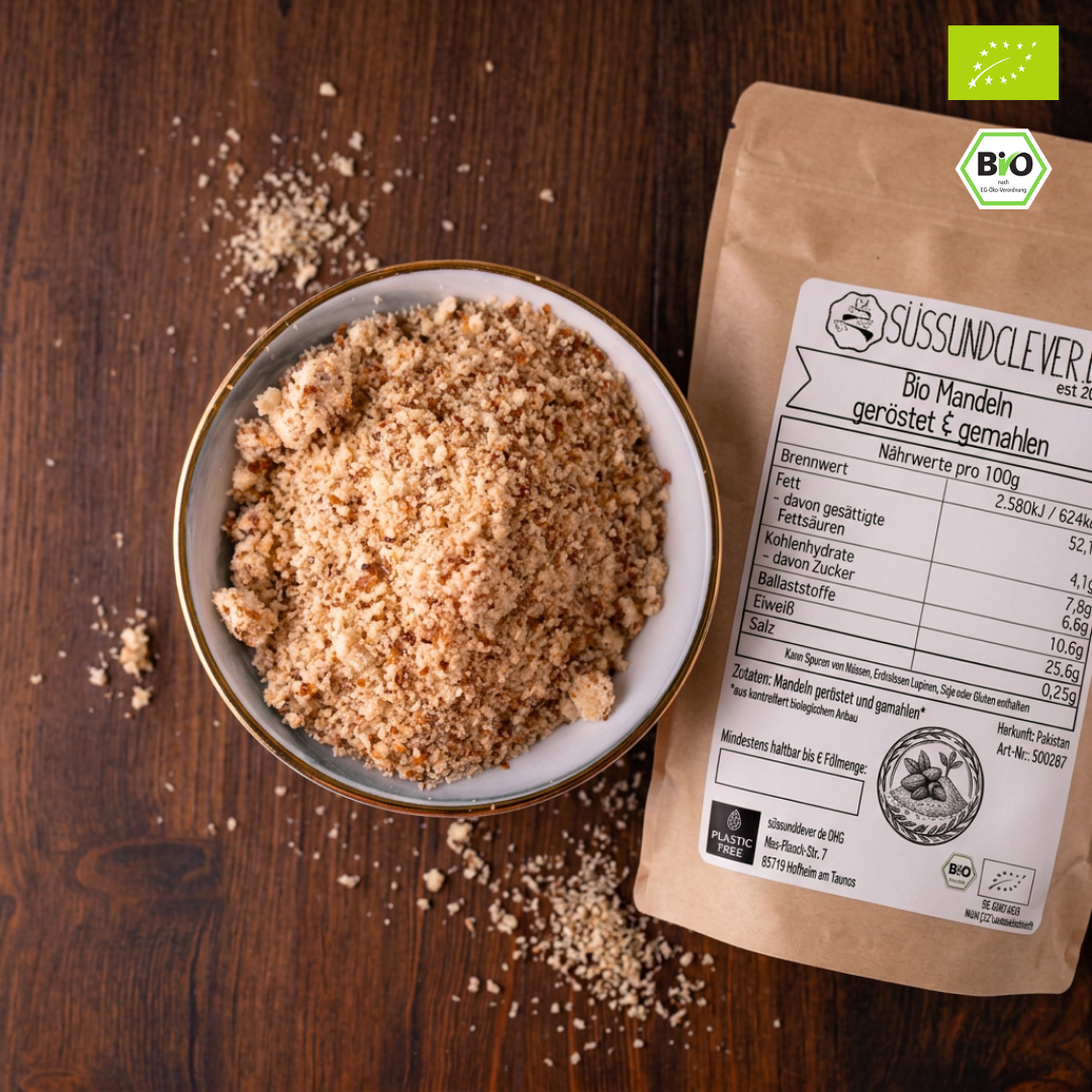 Bio Mandeln | geröstet & gemahlen | Natur | aromatisch-nussig