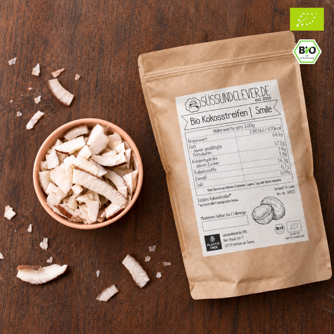 Bio Kokosstreifen | Kokoschips | Rohkost | Smile