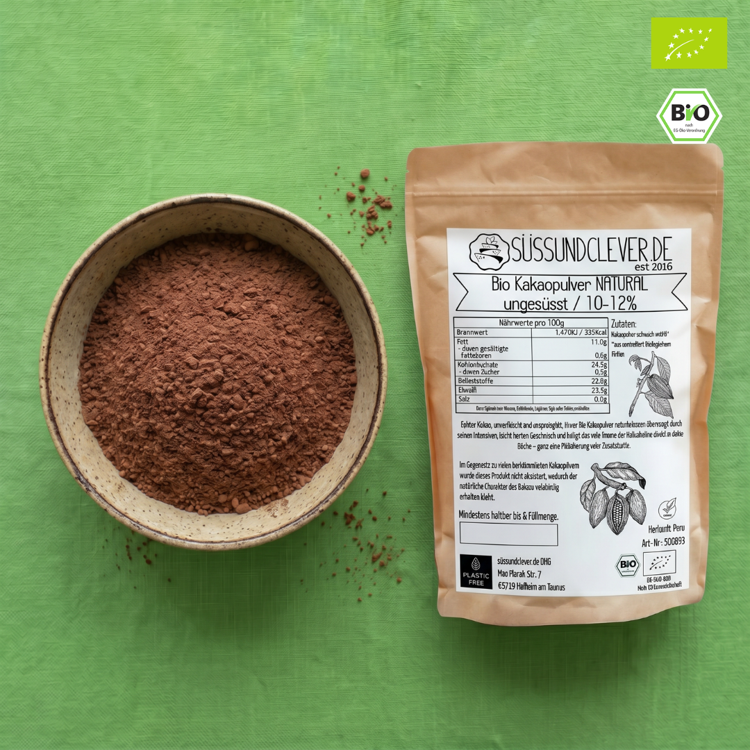 Bio Kakaopulver | NATURAL | ungesüsst & ohne Alkalisierung | 10-12%