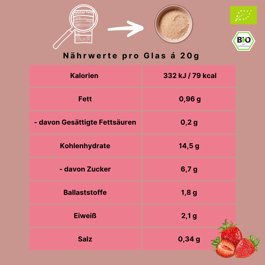 Bio Haferdrinkpulver | Erdbeere mit Dattelsüße | vegan