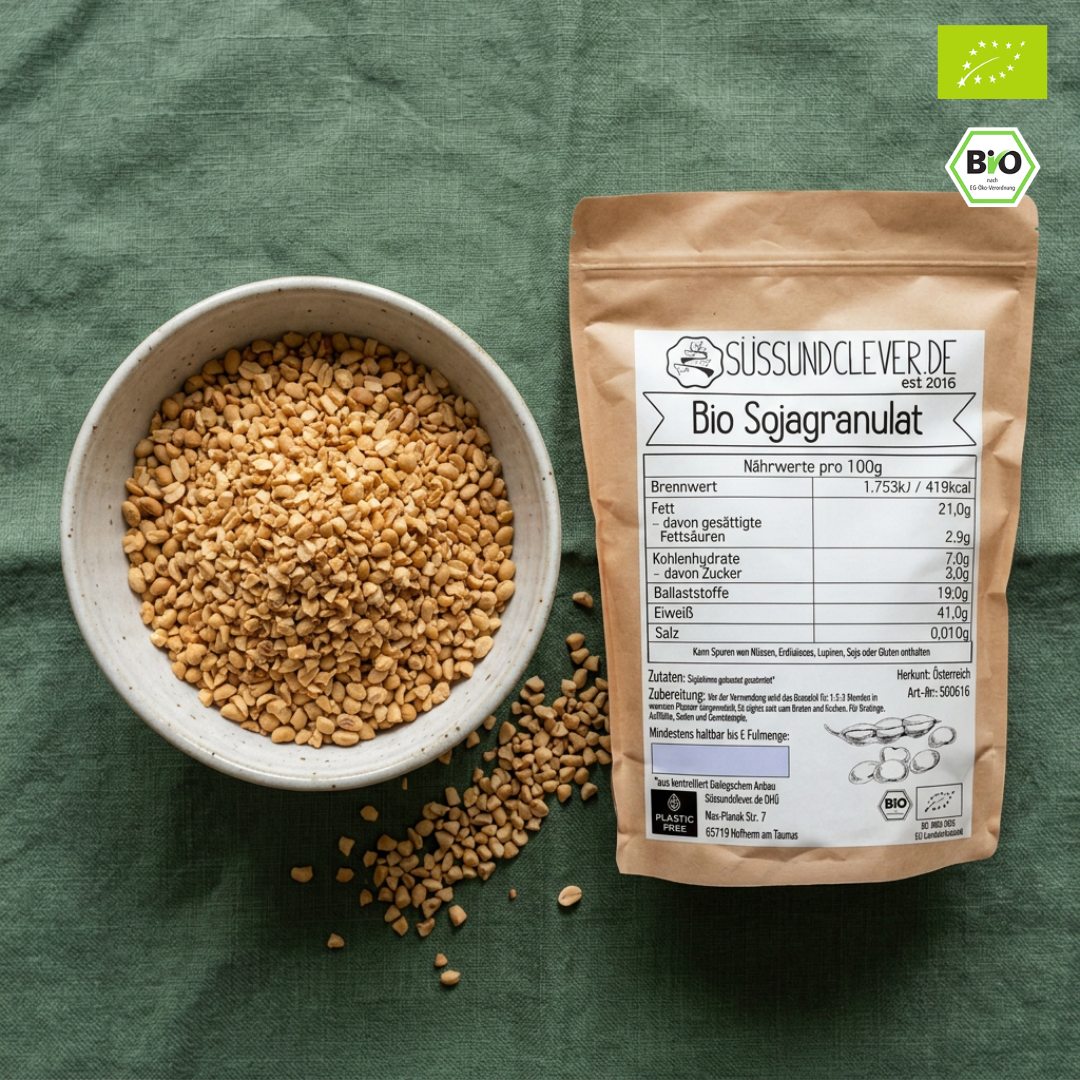 Bio Sojagranulat | Sojabohnen geröstet & geschrotet