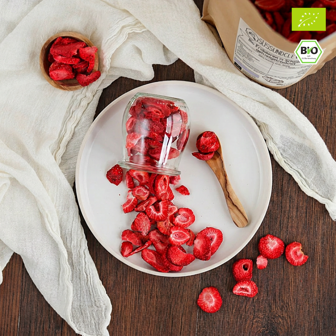 Bio Erdbeeren | in Scheiben | gefriergetrocknet