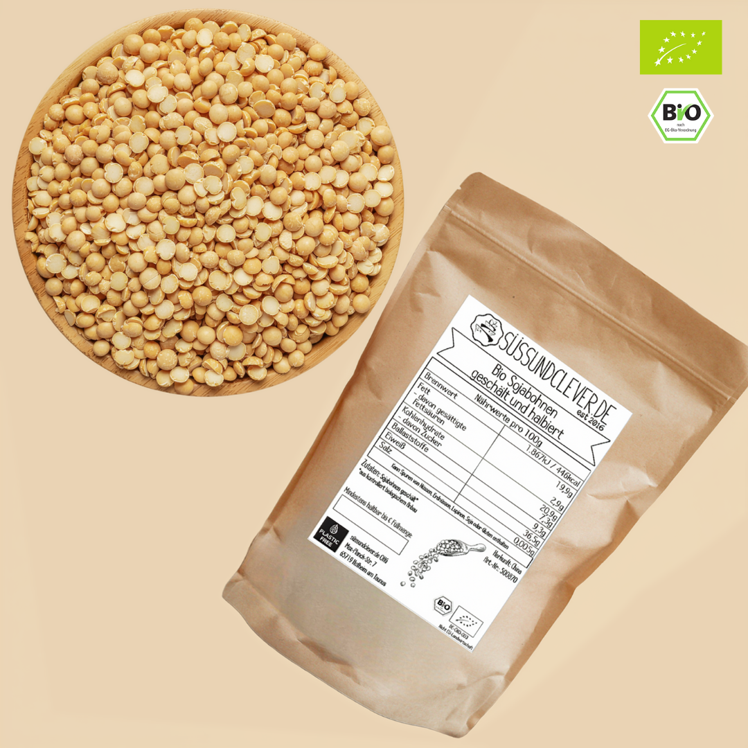 Bio Sojabohnen geschält | ideal für Tofu, Sojamilch, Currys, Bratlinge oder Pürees
