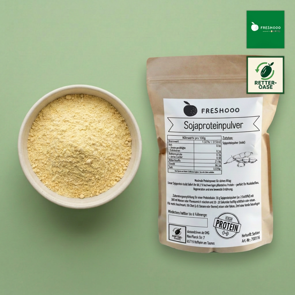 freshooo® Sojaproteinpulver | aus Europa | 66 g Protein