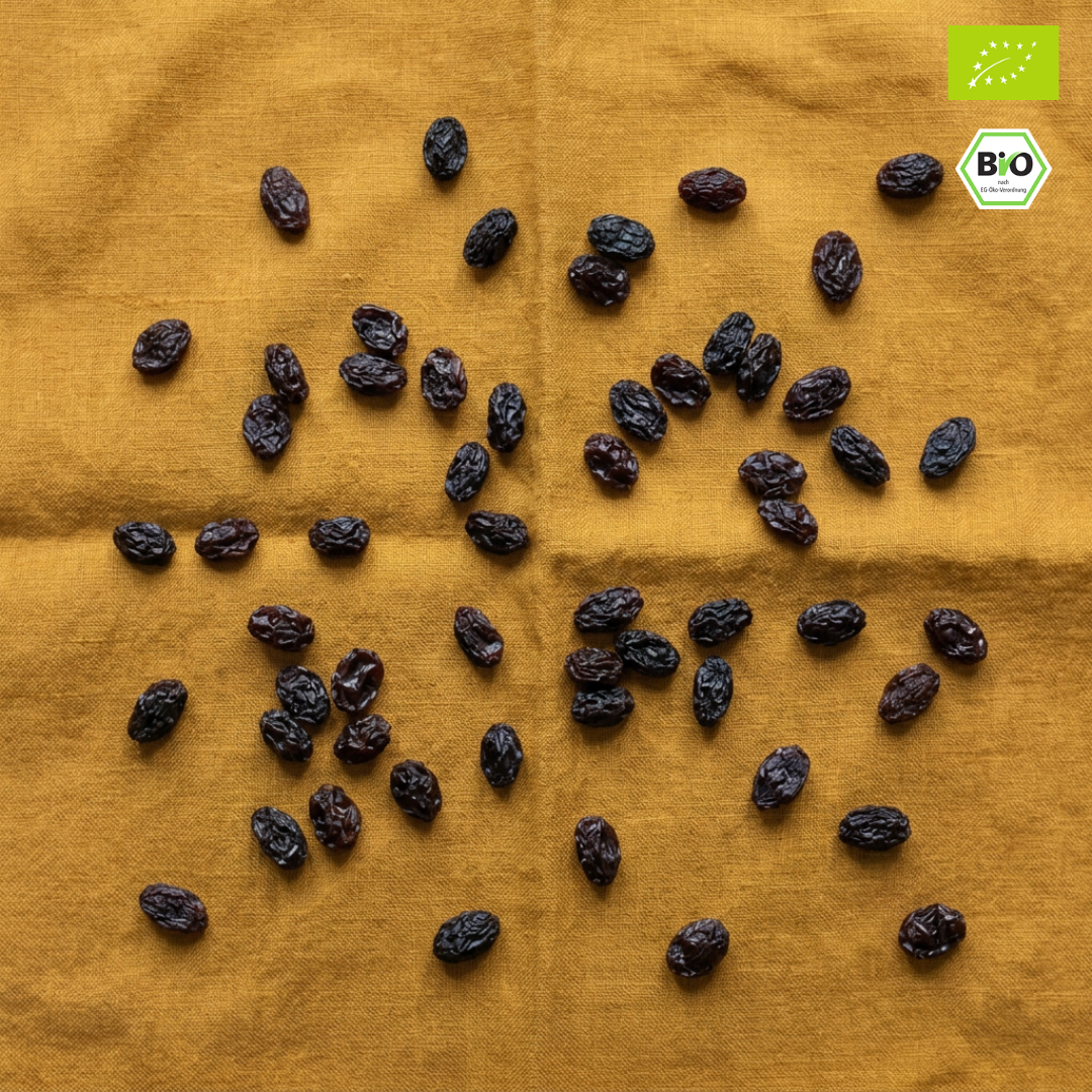Bio Korinthen | kleine dunkle Weinbeeren | fruchtig-aromatisch | aus Griechenland