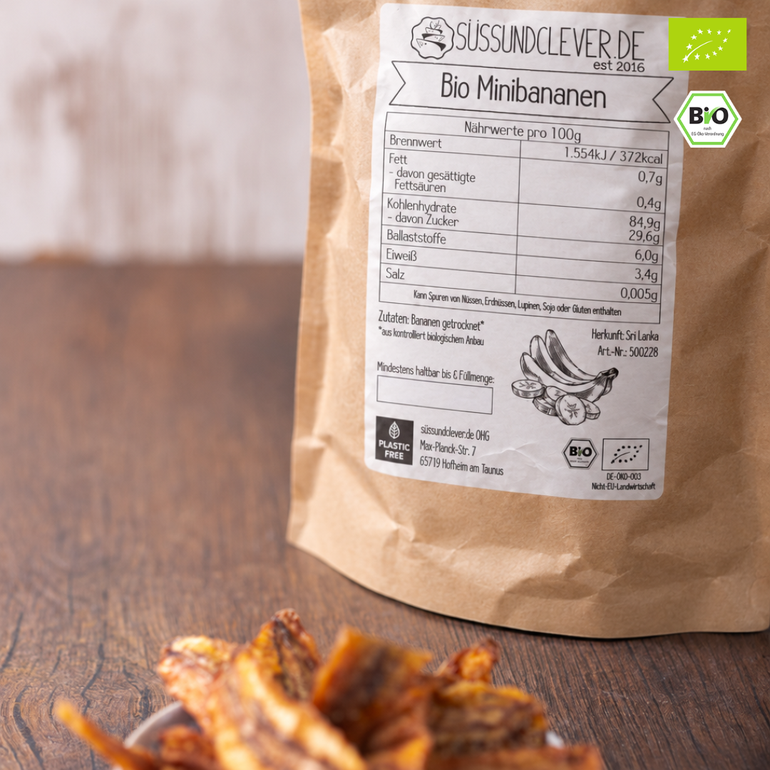 Bio Minibananen | getrocknete Mini-Bananen | fruchtig & aromatisch