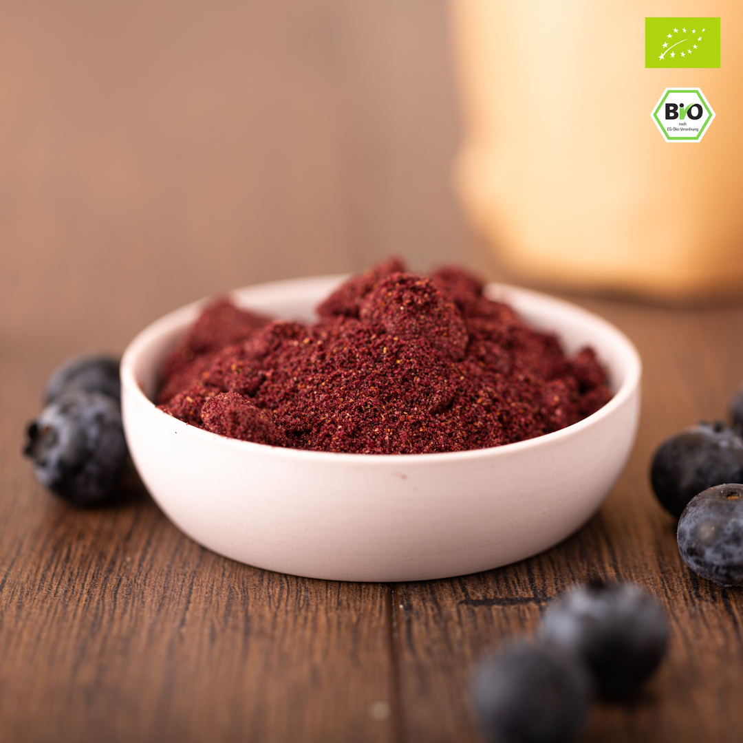 Bio Blaubeerpulver | gefriergetrocknet | 100% Wildblaubeeren
