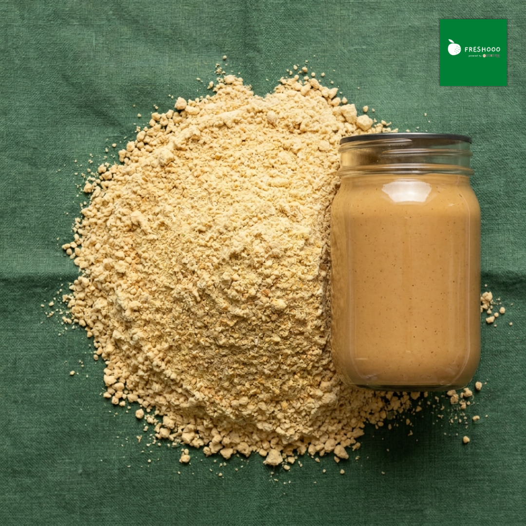 freshooo® Erdnussmehl entölt | Erdnussprotein - Roh | 55g Protein