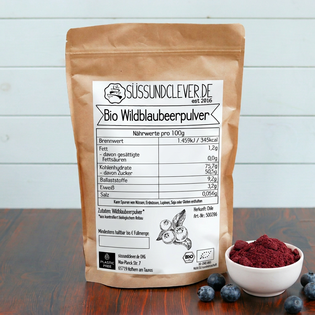 Bio Blaubeerpulver | gefriergetrocknet | 100% Wildblaubeeren