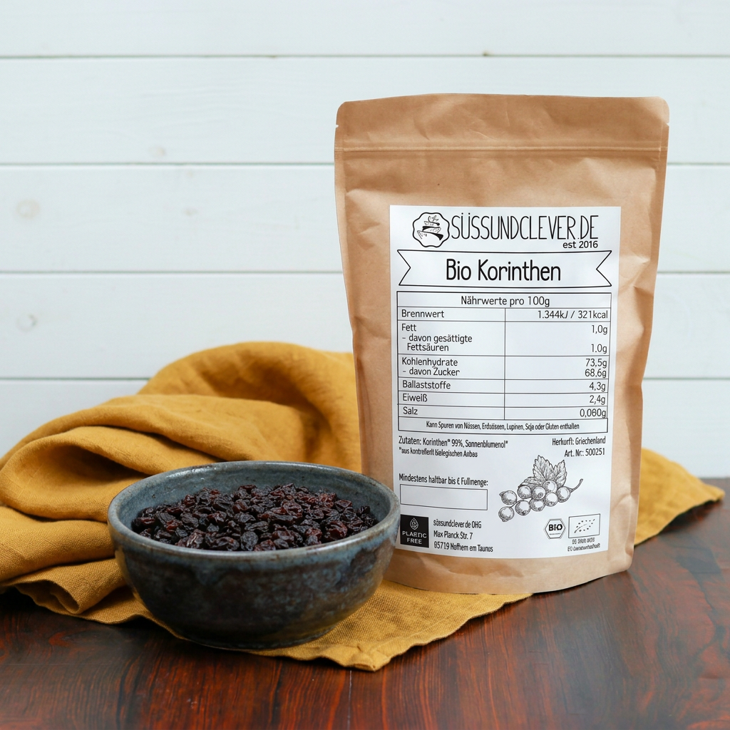 Bio Korinthen | kleine dunkle Weinbeeren | fruchtig-aromatisch | aus Griechenland