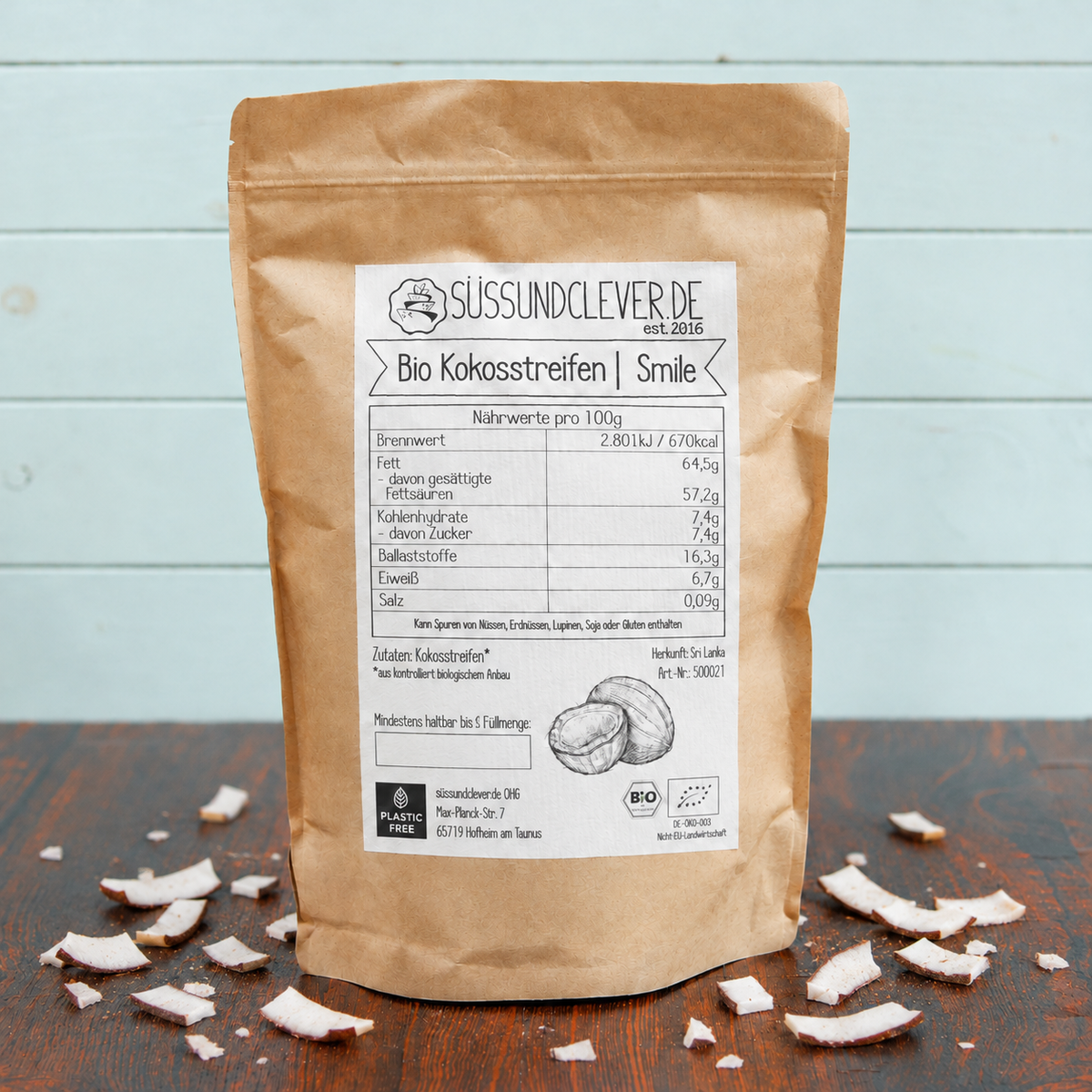 Bio Kokosstreifen | Kokoschips | Rohkost | Smile