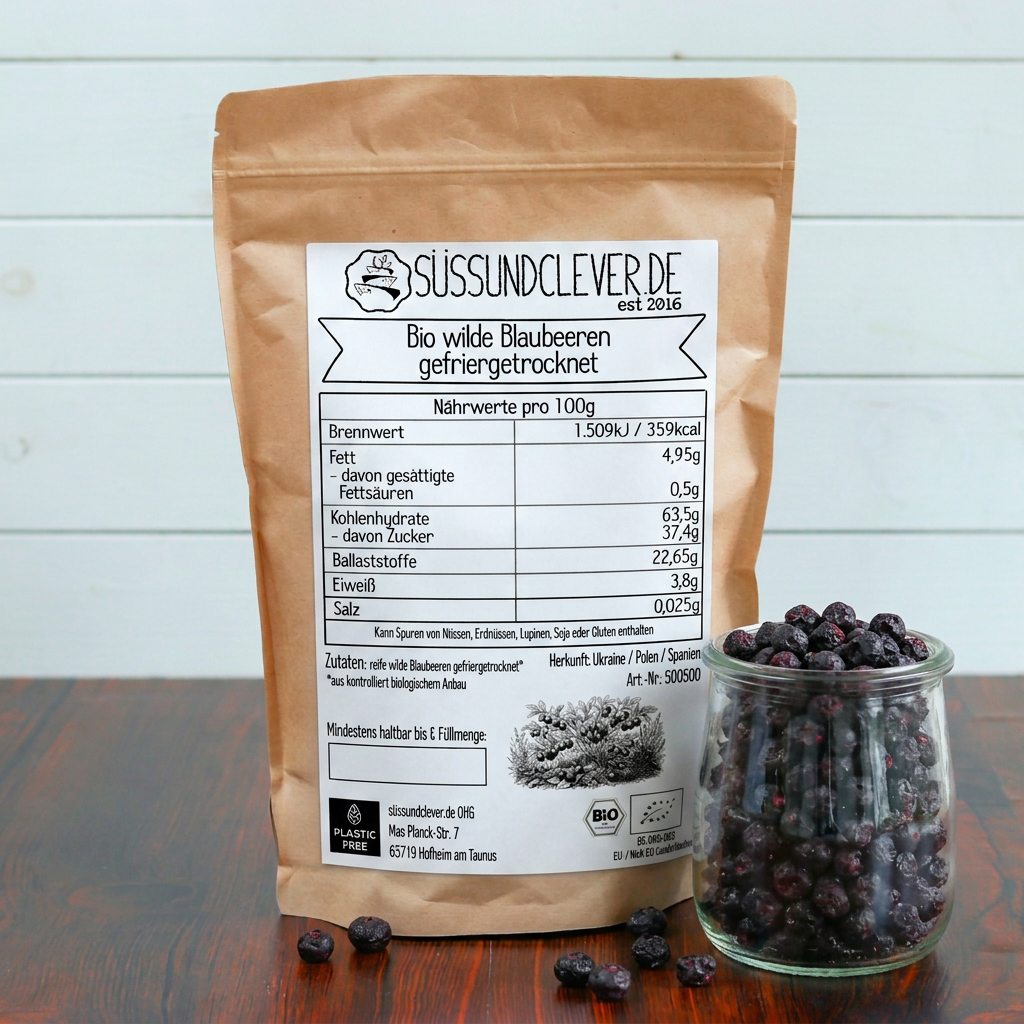 Bio Blaubeeren | wild | ganze Beeren | gefriergetrocknet