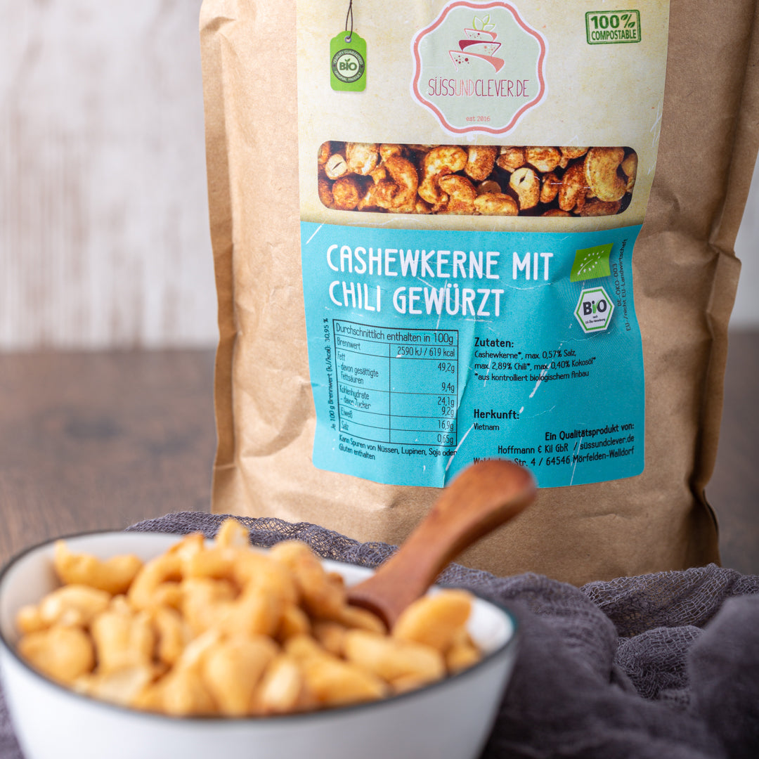 Bio Cashewkerne | geröstet & gesalzen | mit Chili