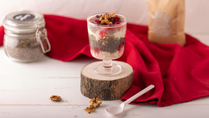 Cherry Overnight Grains | mit Walnüssen