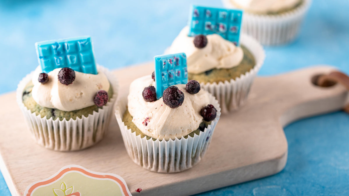 Kokos-Cupcakes | mit Blaubeeren