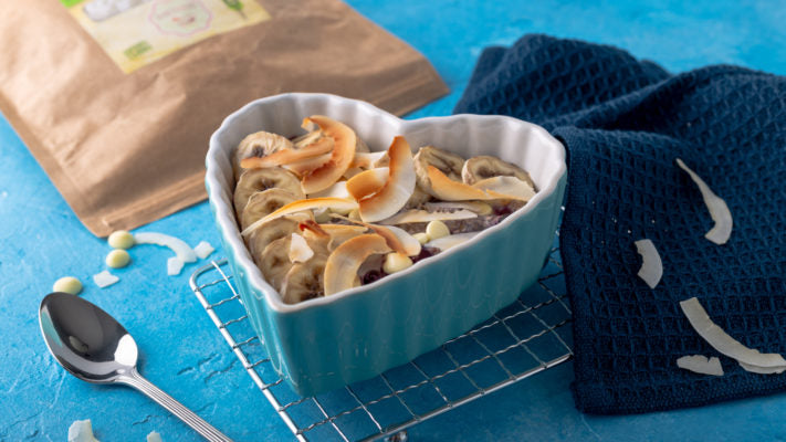 Baked Oatmeal | Mit Heidelbeer-Banane-Kokos
