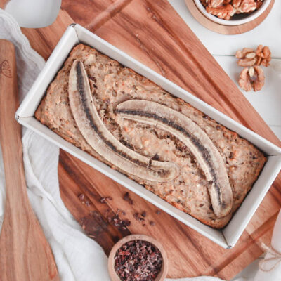 Bananenbrot mit Kakaonibs | Dattelzucker gesüßt