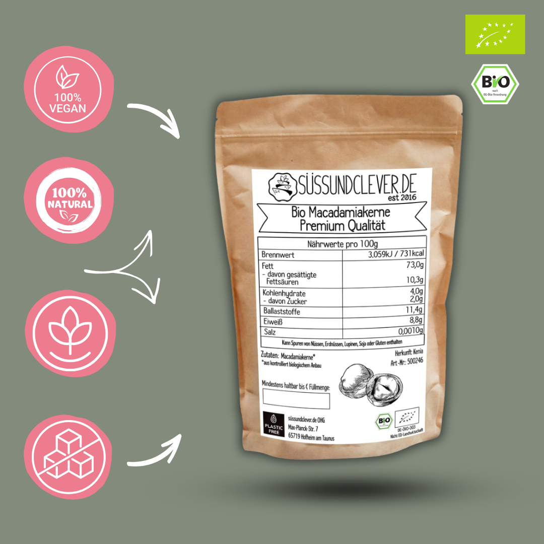 Bio Macadamiakerne | Macadamianüsse | Premium Qualität