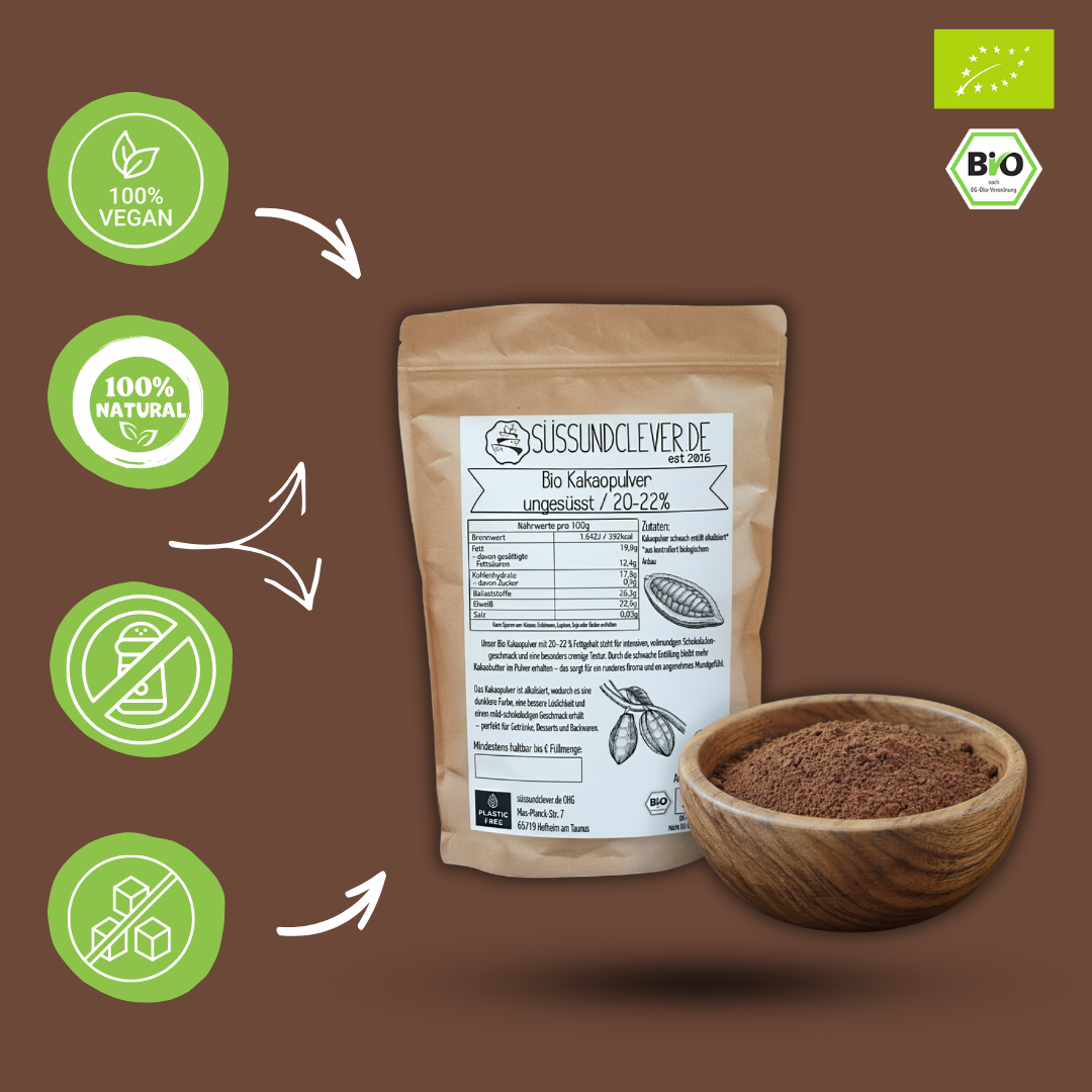 Bio Kakaopulver | ungesüsst & alkalisiert | 20-22%
