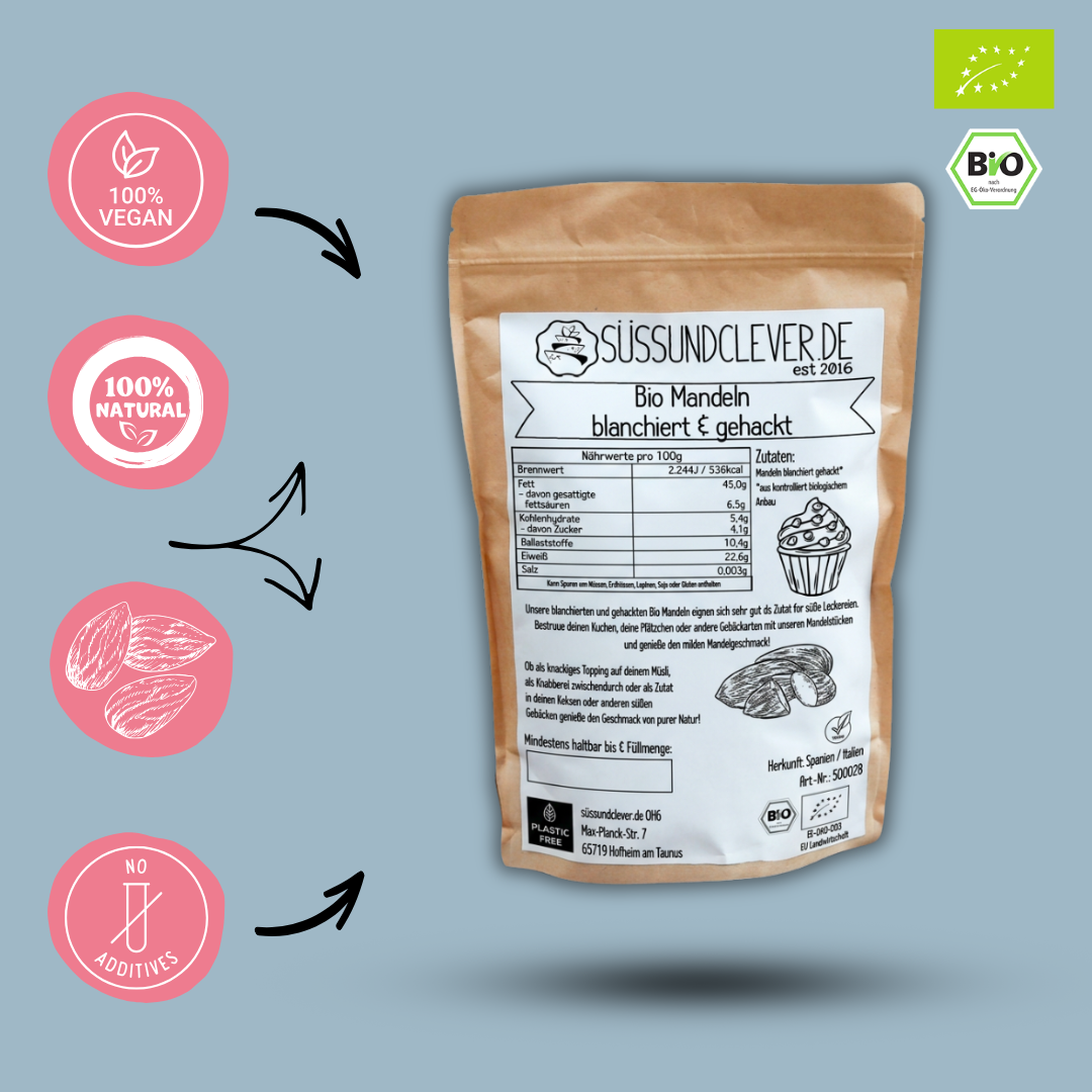 Bio Mandeln | blanchiert &amp; gehackt