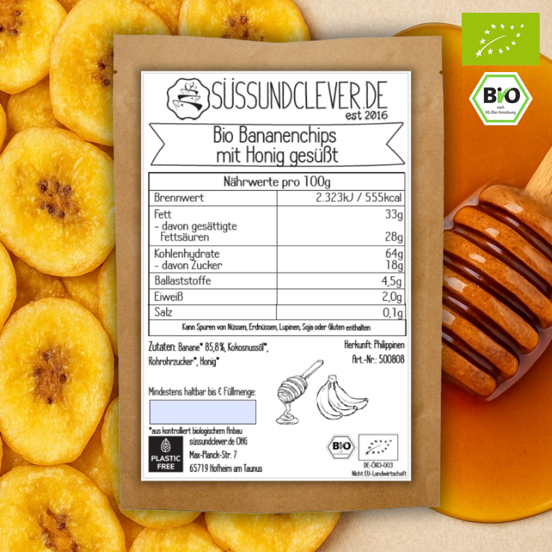 Bio Bananenchips | mit Honig gesüßt