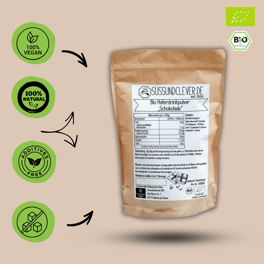 Bio Haferdrinkpulver | Schokolade mit Dattelsüße | vegan
