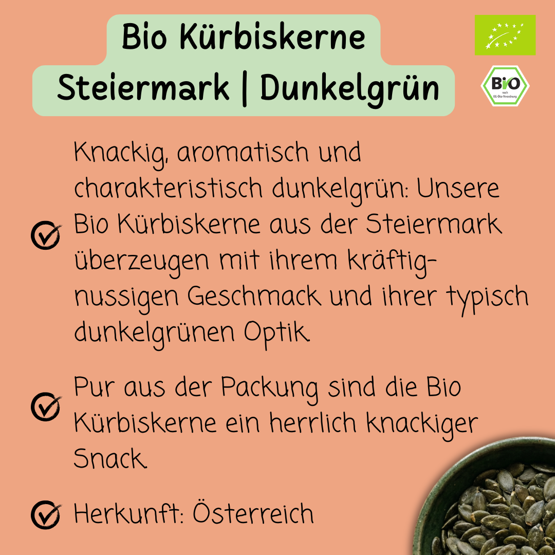 Bio Kürbiskerne | Steiermark | Dunkelgrün