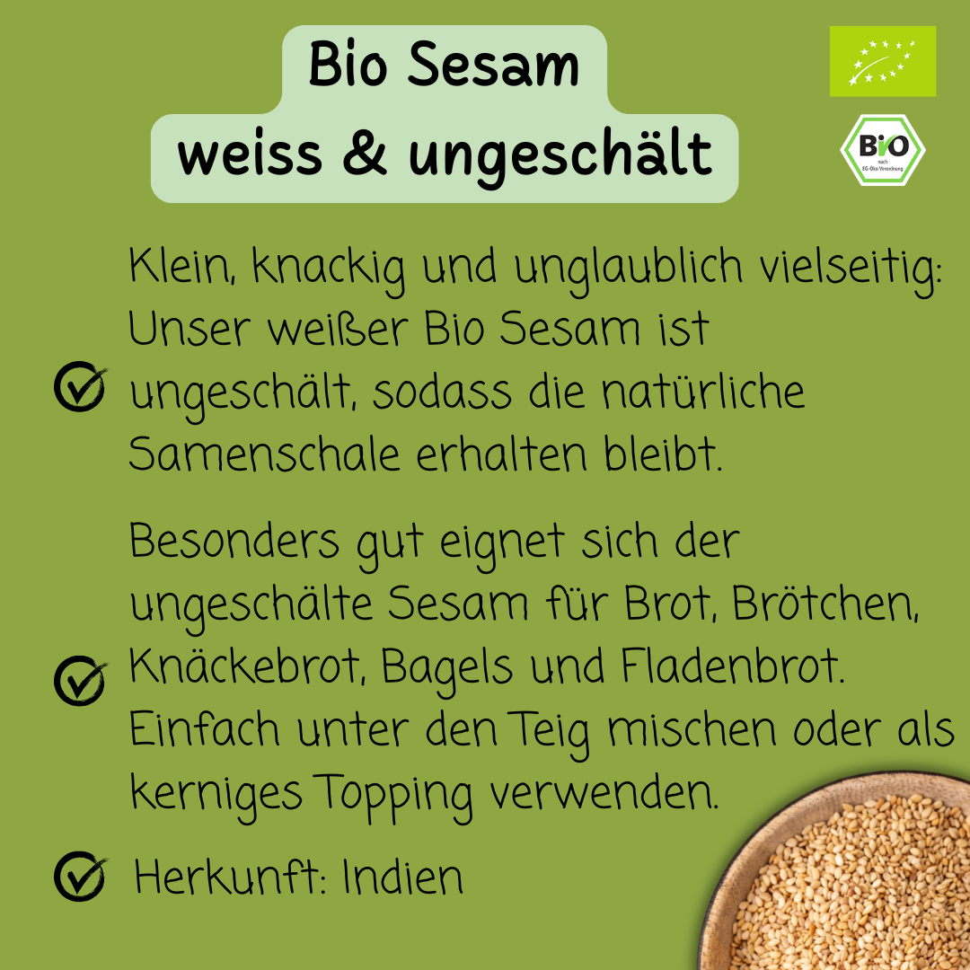 Bio Sesam | ungeschält | weiss
