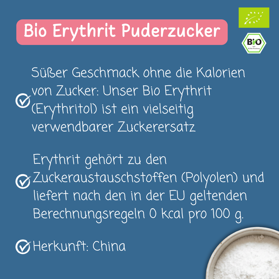 Bio Erythrit Puderzucker | 0% Kalorien
