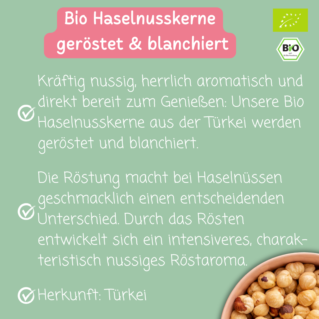 Bio Haselnusskerne | geröstet & blanchiert