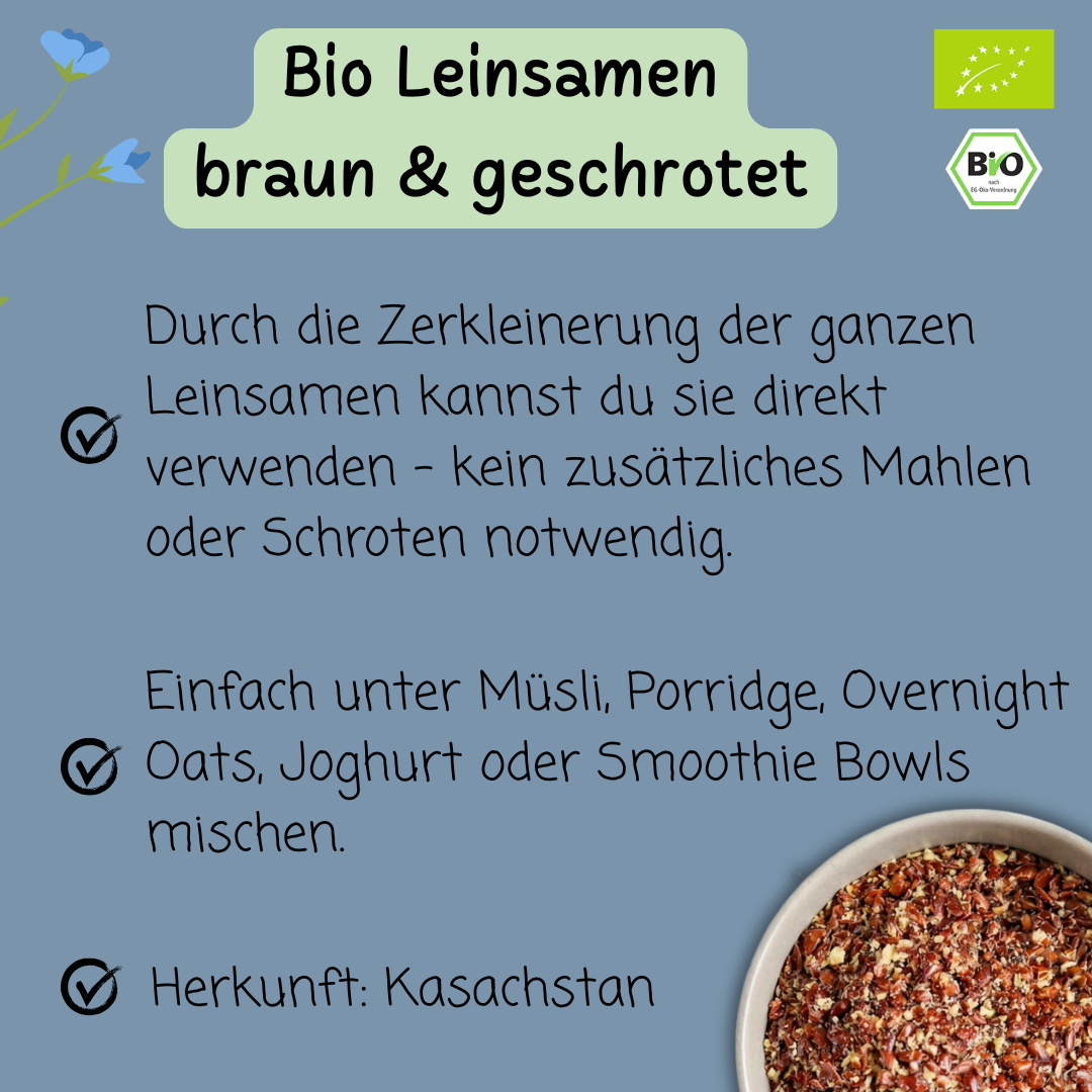 Bio Leinsamen | geschrotet | braun
