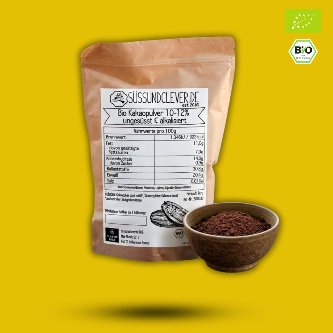 Bio Kakaopulver | ungesüsst & alkalisiert | stark entölt | 10-12%