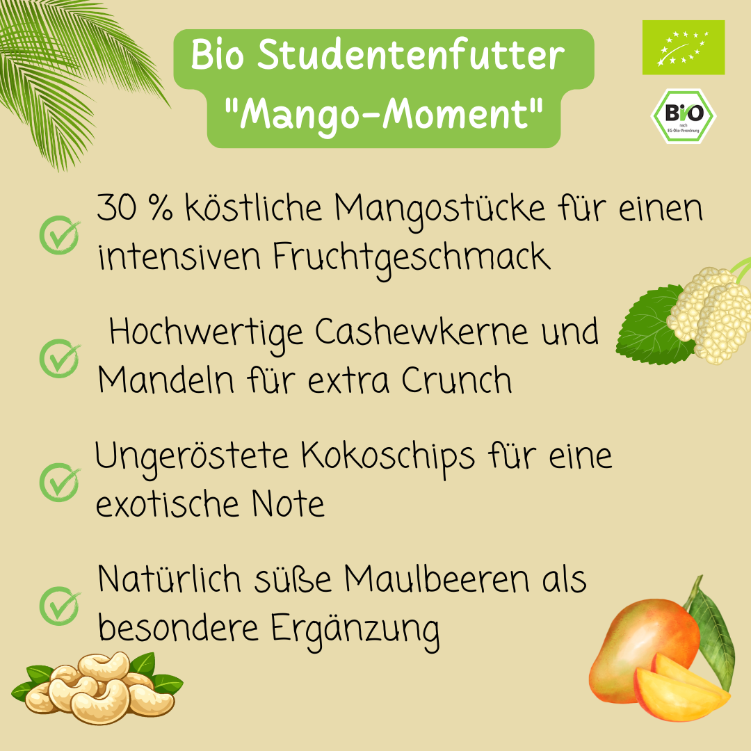 Bio Studentenfutter | "Mango-Moment" | mit köstlichen Mangostücken