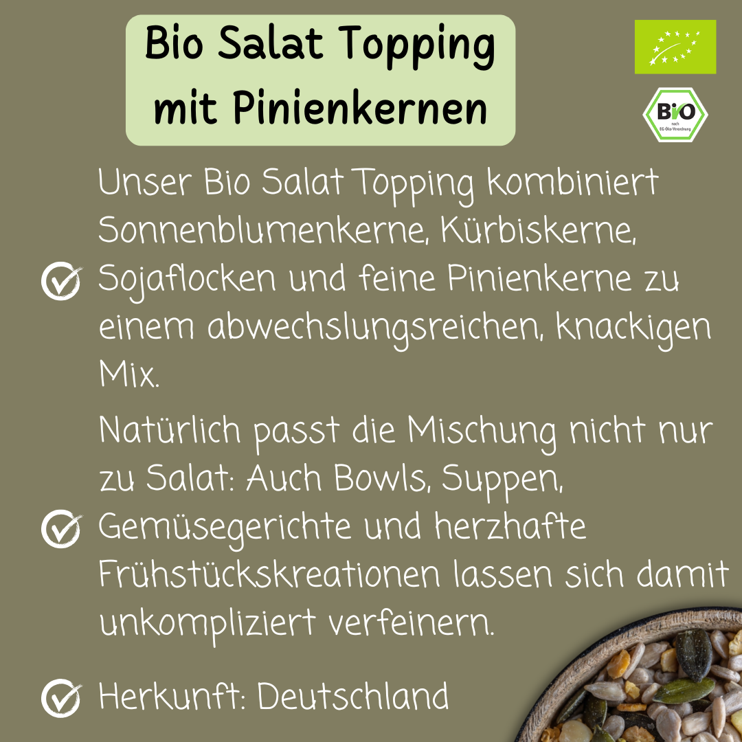 Bio Salat Topping | mit Pinienkernen | knackiger Saatenmix